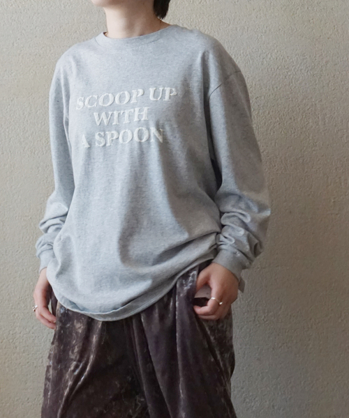 JOURNAL STANDARD LUXE（ジャーナルスタンダード　ラックス）の「A Spoonful ロンT（Tシャツ/カットソー・レディース・ライトグレー/ホワイト・FREE）」の4枚目の写真