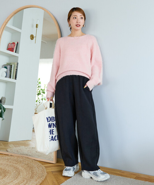 FREAK'S STORE（フリークスストア）の「限定展開　ダンボール スウェット カーブパンツ（スウェットパンツ・レディース・ネイビー/グレー/ベージュ/グリーン/ブラック・SMALL/MEDIUM）」の7枚目の写真