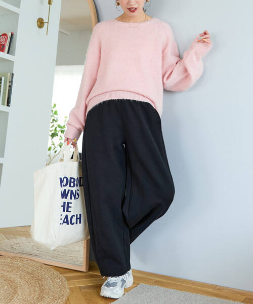 FREAK'S STORE（フリークスストア）の「限定展開　ダンボール スウェット カーブパンツ（スウェットパンツ・レディース・ネイビー/グレー/ベージュ/グリーン/ブラック・SMALL/MEDIUM）」の8枚目の写真