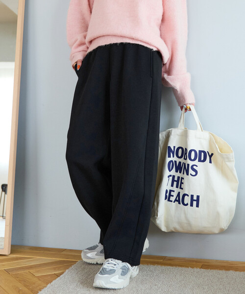 FREAK'S STORE（フリークスストア）の「限定展開　ダンボール スウェット カーブパンツ（スウェットパンツ・レディース・ネイビー/グレー/ベージュ/グリーン/ブラック・SMALL/MEDIUM）」の9枚目の写真