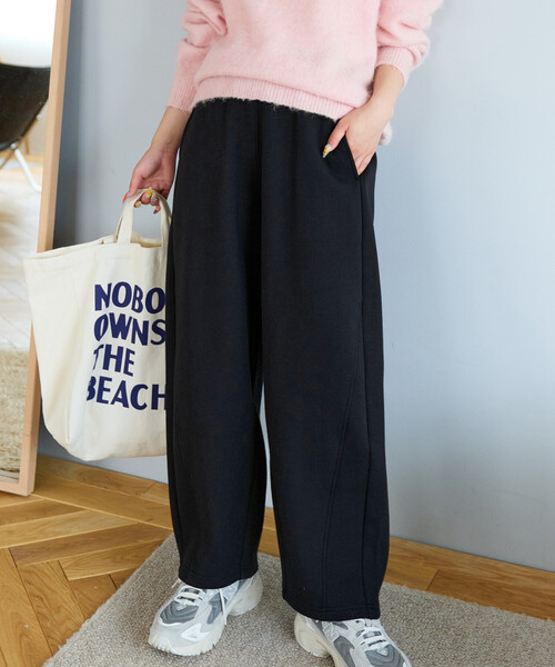 FREAK'S STORE（フリークスストア）の「限定展開　ダンボール スウェット カーブパンツ（スウェットパンツ・レディース・ネイビー/グレー/ベージュ/グリーン/ブラック・SMALL/MEDIUM）」の12枚目の写真