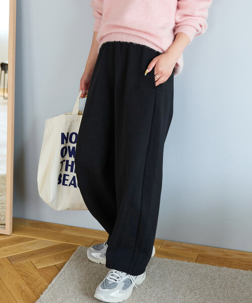 FREAK'S STORE（フリークスストア）の「限定展開　ダンボール スウェット カーブパンツ（スウェットパンツ・レディース・ネイビー/グレー/ベージュ/グリーン/ブラック・SMALL/MEDIUM）」の13枚目の写真