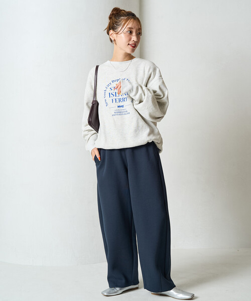 FREAK'S STORE（フリークスストア）の「限定展開　ダンボール スウェット カーブパンツ（スウェットパンツ・レディース・ネイビー/グレー/ベージュ/グリーン/ブラック・SMALL/MEDIUM）」の15枚目の写真