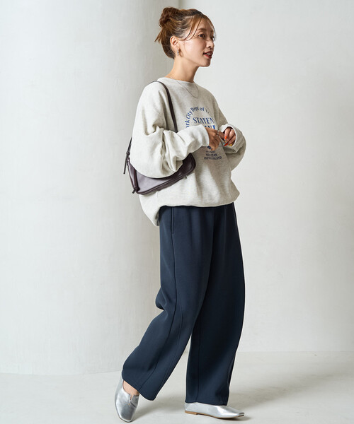 FREAK'S STORE（フリークスストア）の「限定展開　ダンボール スウェット カーブパンツ（スウェットパンツ・レディース・ネイビー/グレー/ベージュ/グリーン/ブラック・SMALL/MEDIUM）」の16枚目の写真