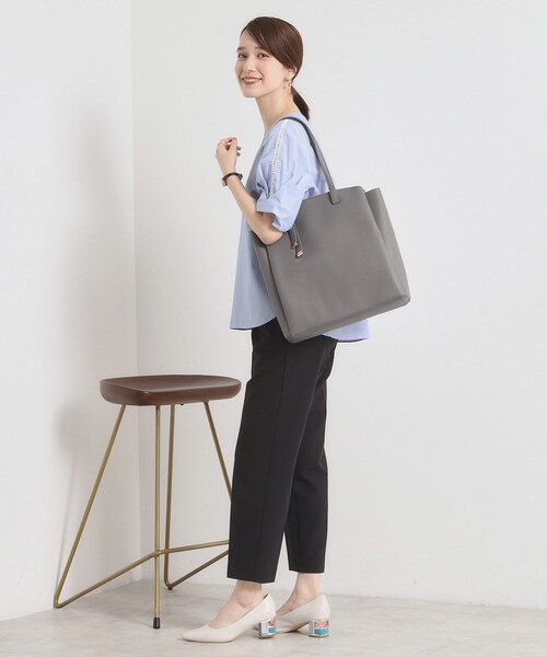 ITS'DEMO(イッツデモ)の「<かるバッグ>縦型A4トート【通勤】(トートバッグ・レディース・グレー/ナチュラル/ブラック・00)」の8枚目の写真