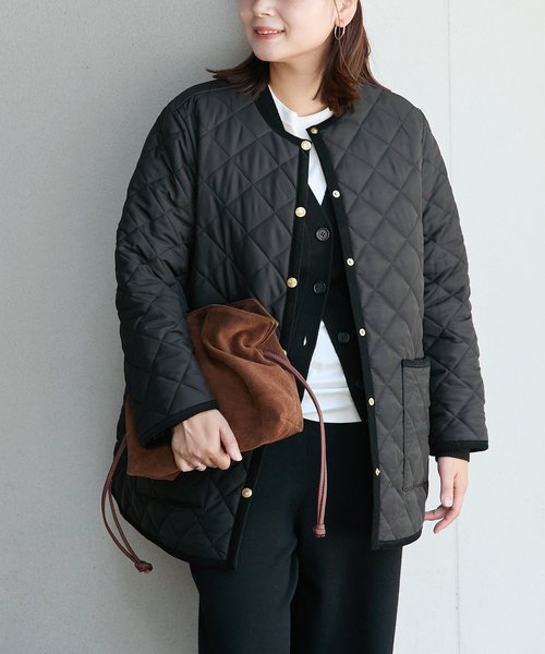 Traditional Weatherwear（トラディショナルウェザーウェア）の「【TRADITIONAL WEATHERWEAR】ARKLEY A LINE MIDDLE（その他アウター・レディース・ネイビー/ブラック・34/32）」の9枚目の写真