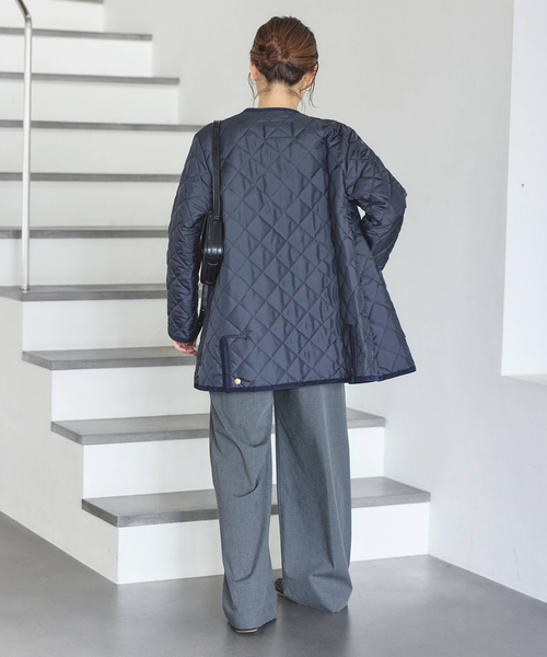 Traditional Weatherwear（トラディショナルウェザーウェア）の「【TRADITIONAL WEATHERWEAR】ARKLEY A LINE MIDDLE（その他アウター・レディース・ネイビー/ブラック・34/32）」の11枚目の写真