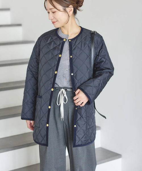 Traditional Weatherwear（トラディショナルウェザーウェア）の「【TRADITIONAL WEATHERWEAR】ARKLEY A LINE MIDDLE（その他アウター・レディース・ネイビー/ブラック・34/32）」の14枚目の写真
