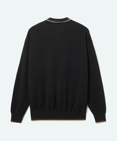 penguin BY MUNSINGWEAR(ペンギン バイ マンシングウェア)の「CLASSIC POLO SWEATER 鹿の子セーター ゴルフウェア(ニット/セーター・メンズ・ブラック・M/L/XL)」の2枚目の写真