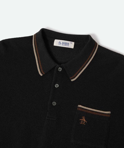 penguin BY MUNSINGWEAR(ペンギン バイ マンシングウェア)の「CLASSIC POLO SWEATER 鹿の子セーター ゴルフウェア(ニット/セーター・メンズ・ブラック・M/L/XL)」の3枚目の写真