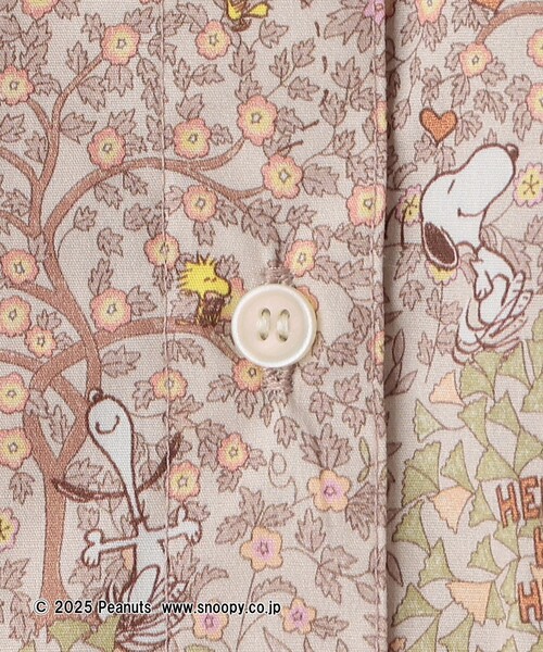 リバティ　シャツ　PEANUTS バンドカラーブラウス/リバティプリント/PEANUTS（シャツ/ブラウス