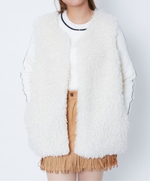 GORGE | 《プードルファー風×もこもこ質感》レディース ファーベスト 秋冬アウター 羽織りアイテム(ベスト)