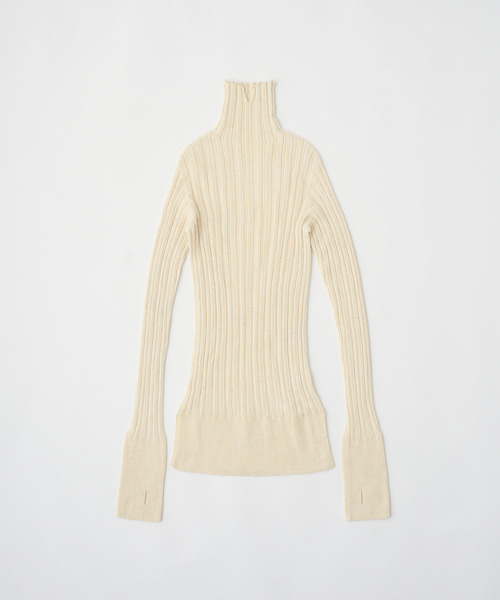 UNFIL アンフィル / royal baby alpaca random ribbed-knit high-neck