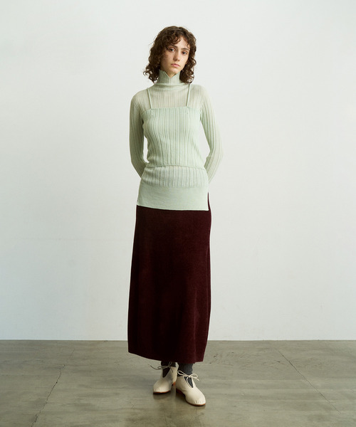 UNFIL（アンフィル）の「UNFIL アンフィル / royal baby alpaca random ribbed-knit high-neck P/O ロイヤルベビーアルパカランダムリブニットハイネックプルオーバー / WVFL-UW106（ニット/セーター・レディース・ミント/ブラック/アイボリー/ブルー/グレー・1）」の7枚目の写真