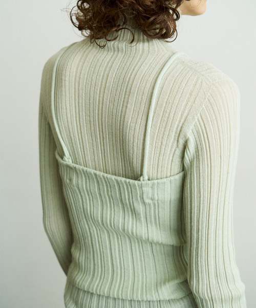 UNFIL（アンフィル）の「UNFIL アンフィル / royal baby alpaca random ribbed-knit high-neck P/O ロイヤルベビーアルパカランダムリブニットハイネックプルオーバー / WVFL-UW106（ニット/セーター・レディース・ミント/ブラック/アイボリー/ブルー/グレー・1）」の9枚目の写真