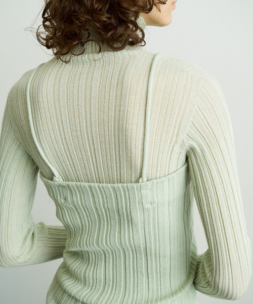 UNFIL アンフィル / royal baby alpaca random ribbed-knit high-neck