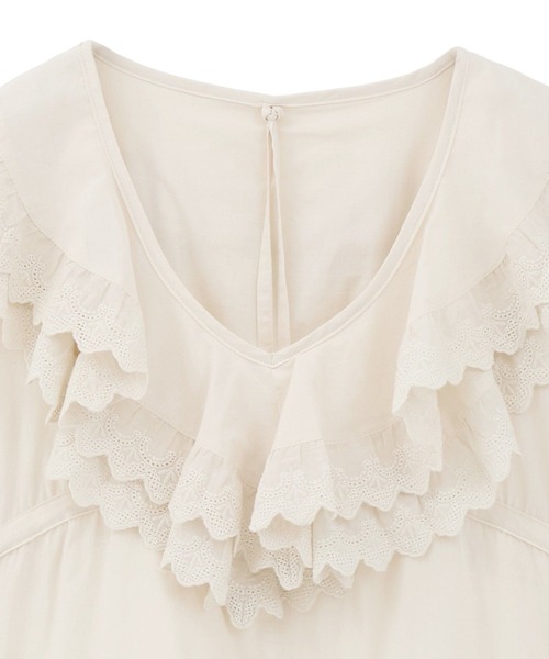 earth music&ecology（アースミュージックアンドエコロジー）の「サイドリボンラッフルミニワンピース（ワンピース・レディース・ホワイト系その他2/オフホワイト/ブラック・FREE）」の12枚目の写真