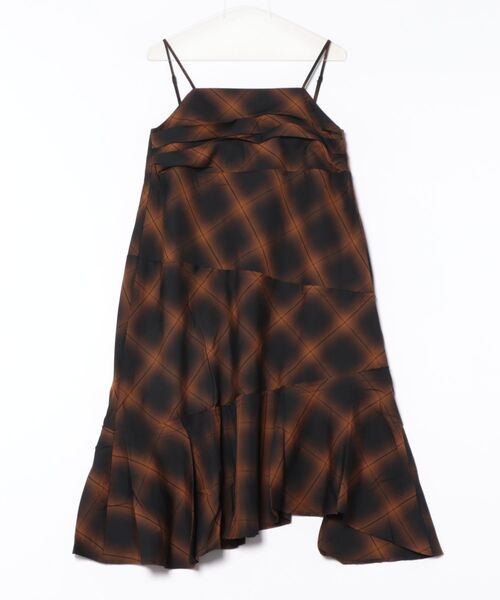 LOWRYS FARM（ローリーズファーム）の「イレヘムキリカエキャミワンピース　587916（ワンピース・レディース・ブラウン/グレー/ブラウン系その他・FREE）」の3枚目の写真