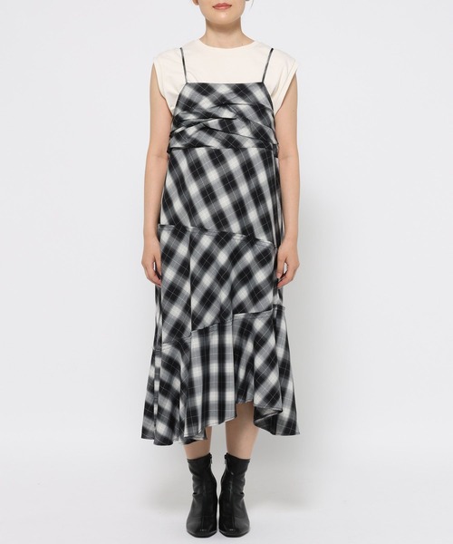 LOWRYS FARM（ローリーズファーム）の「イレヘムキリカエキャミワンピース　587916（ワンピース・レディース・ブラウン/グレー/ブラウン系その他・FREE）」の12枚目の写真