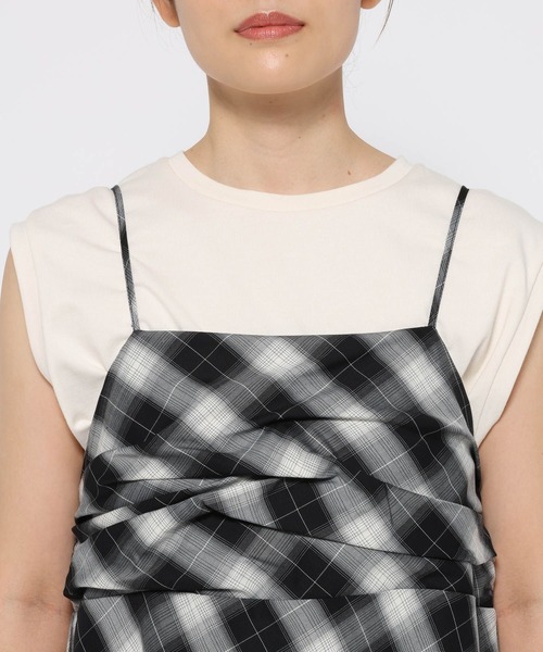 LOWRYS FARM（ローリーズファーム）の「イレヘムキリカエキャミワンピース　587916（ワンピース・レディース・ブラウン/グレー/ブラウン系その他・FREE）」の6枚目の写真