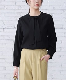 スカーフカラーボウタイブラウス