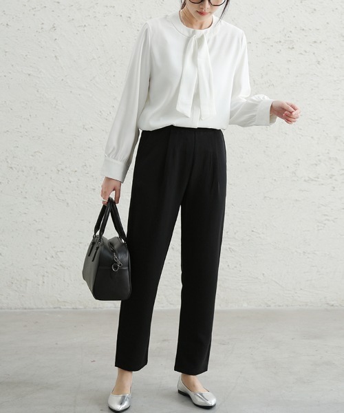 ONEP STAR（ワンピスター）の「スカーフカラーボウタイブラウス（シャツ/ブラウス・レディース・ピンク/ブルー/ブラック/ホワイト・LARGE/MEDIUM）」の9枚目の写真