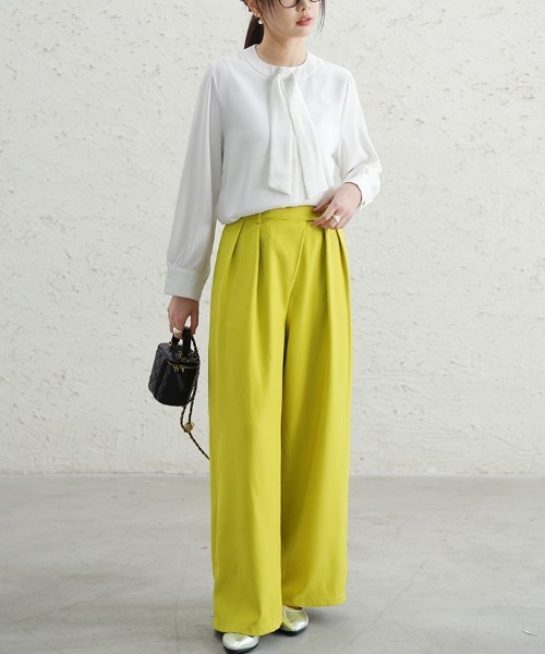 ONEP STAR（ワンピスター）の「スカーフカラーボウタイブラウス（シャツ/ブラウス・レディース・ピンク/ブルー/ブラック/ホワイト・LARGE/MEDIUM）」の10枚目の写真