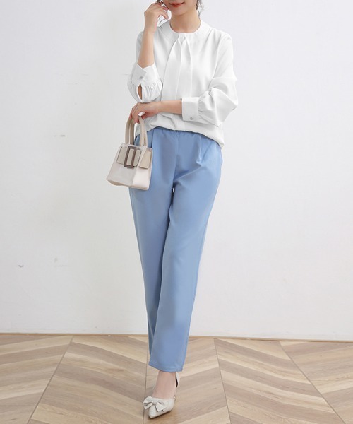 ONEP STAR（ワンピスター）の「スカーフカラーボウタイブラウス（シャツ/ブラウス・レディース・ピンク/ブルー/ブラック/ホワイト・LARGE/MEDIUM）」の15枚目の写真