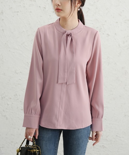 ONEP STAR（ワンピスター）の「スカーフカラーボウタイブラウス（シャツ/ブラウス・レディース・ピンク/ブルー/ブラック/ホワイト・LARGE/MEDIUM）」の20枚目の写真