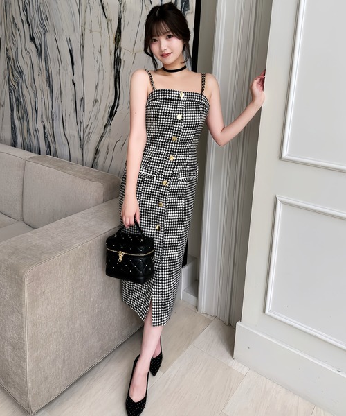  PARTY ダブルチェーンストラップツイードワンピース ダブルチェーンストラップツイードワンピース｜ROYAL PARTY ロイヤル