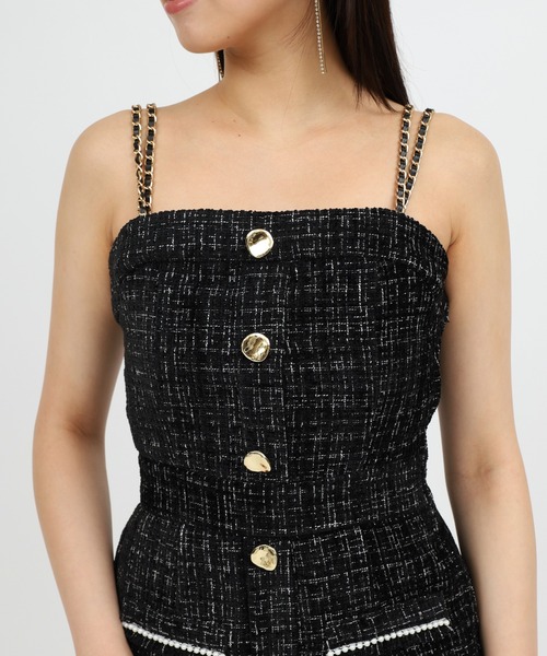 ダブルチェーンストラップツイードワンピース（ワンピース）｜ROYAL