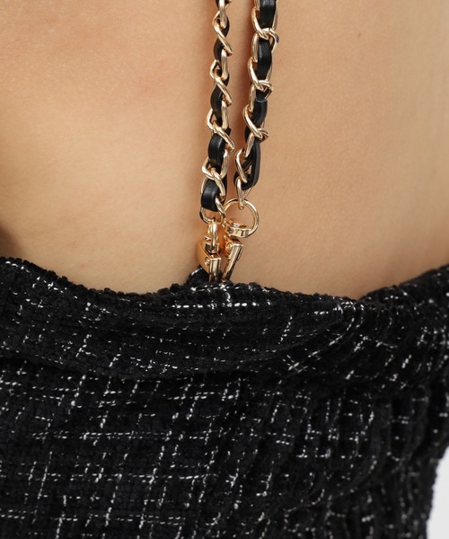 ダブルチェーンストラップツイードワンピース（ワンピース）｜ROYAL