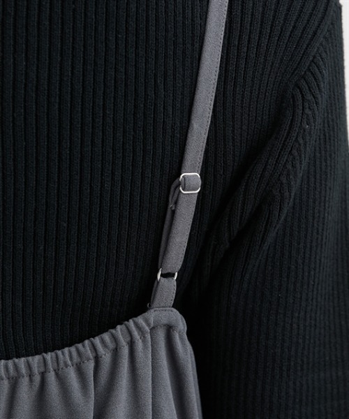 nissen（ニッセン）の「ペプラムキャミソールワンピース＜大きいサイズ有＞（ワンピース・レディース・ベージュ/ブラック/チャコールグレー・S/M/L/LL）」の7枚目の写真