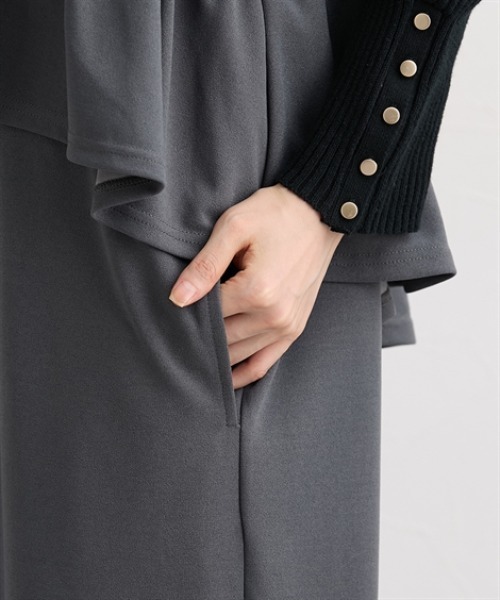 nissen（ニッセン）の「ペプラムキャミソールワンピース＜大きいサイズ有＞（ワンピース・レディース・ベージュ/ブラック/チャコールグレー・S/M/L/LL）」の8枚目の写真