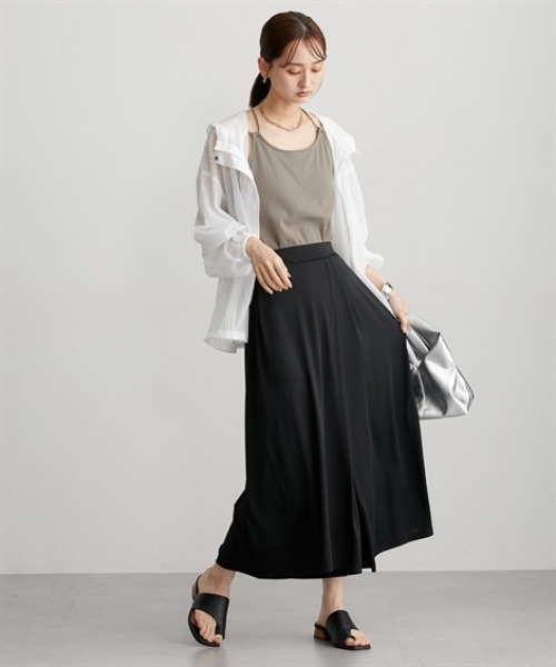 nissen(ニッセン)の「カットソー素材ラップワイドパンツ【毛玉になりにくい】(その他パンツ・レディース・キャメル/ブラック/モスグリーン・S/M/L/LL)」の15枚目の写真
