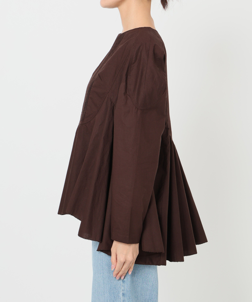 AAYUSHI/アユーシ 別注 フロントピンタックペプラムブラウス（シャツ