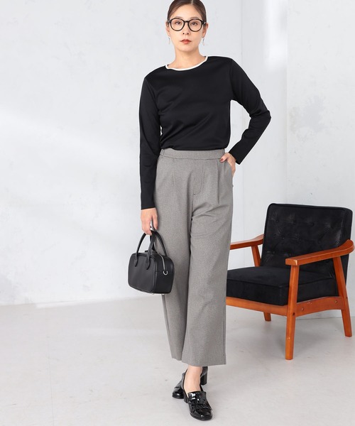 GALLORIA(ギャローリア)の「衿配色プルオーバー(Tシャツ/カットソー・レディース・オートミール/ロイヤルブルー/ブラック・S/M/L/LL)」の7枚目の写真