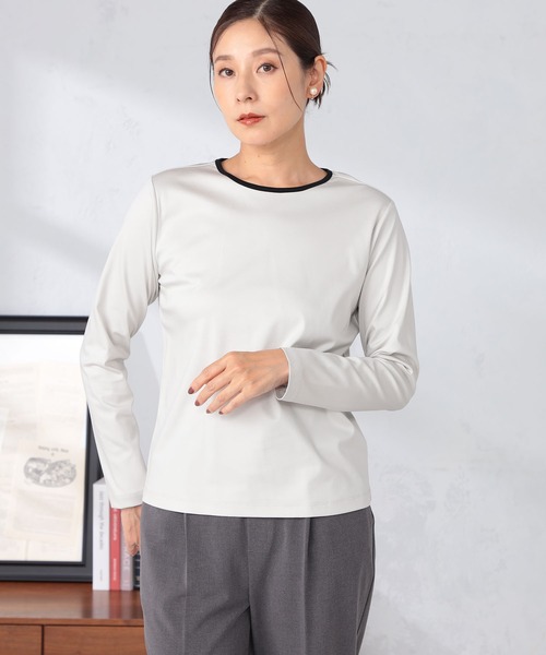 GALLORIA(ギャローリア)の「衿配色プルオーバー(Tシャツ/カットソー・レディース・オートミール/ロイヤルブルー/ブラック・S/M/L/LL)」の5枚目の写真