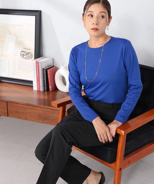 GALLORIA(ギャローリア)の「衿配色プルオーバー(Tシャツ/カットソー・レディース・オートミール/ロイヤルブルー/ブラック・S/M/L/LL)」の11枚目の写真