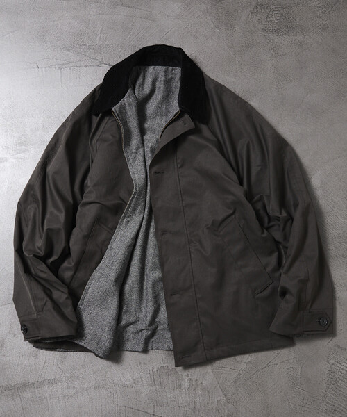 限定展開 リラックスフィット リバーシブル 襟コーデュロイ