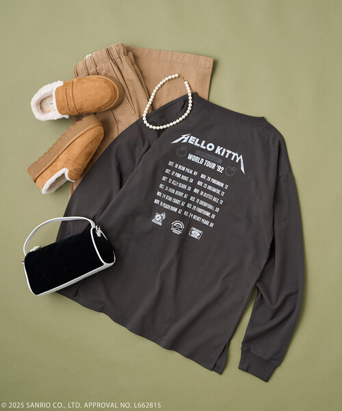 セール】SANRIO/サンリオ ロック 'HELLO KITTY' ツアーロンT（Tシャツ