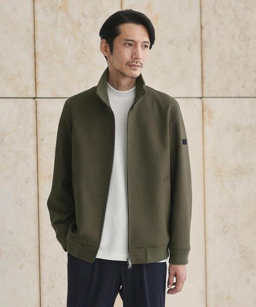 TAKEO KIKUCHI(タケオキクチ)の「【JUST ONE LAYER】ダウンファブリック ジップアップ リブ ブルゾン(ブルゾン・メンズ・カーキ/ブラック・04/02/03)」の1枚目の写真