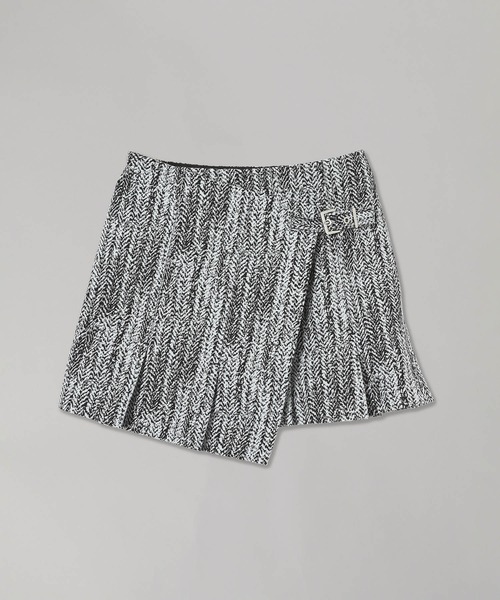 GANNI(ガニー)の「GANNI Cotton Tweed Wrap Mini Skirt W0054(スカート・レディース・ライトブルー・36inch/34inch)」の1枚目の写真
