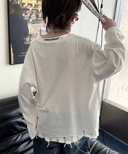 aimoha(アイモハ)の「【aimoha-KIDS-】キッズ ダメージロングTシャツ(Tシャツ/カットソー・キッズ・ブラック/ホワイト・120/130/140)」の18枚目の写真