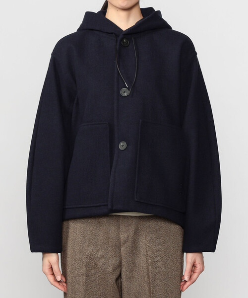 ORCIVAL（オーシバル）の「ORCIVAL | ブリティッシュツイード フードブルゾン WOMEN（その他アウター・レディース・ブラウン/ダークネイビー・1）」の6枚目の写真