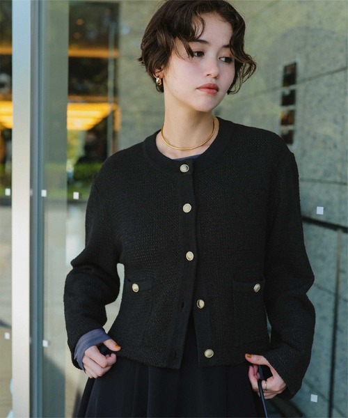 Balisey ブラック カーディガン 36値下げ 26SS新作/2026 CEREMONY COLLECTION/セレモニー/オケージョン/入卒式