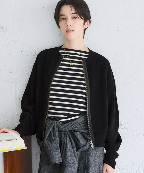 追加2》BLACK ジップアップスウェット（スウェット）｜IENA（イエナ