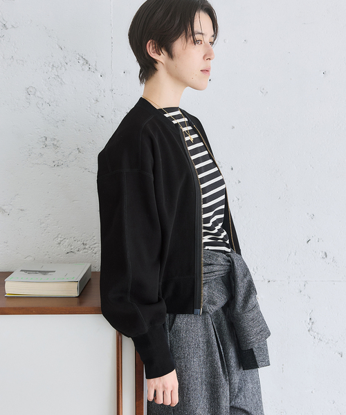 IENA（イエナ）の「《追加2》BLACK ジップアップスウェット（スウェット・レディース・グレー/ブラック・FREE）」の7枚目の写真