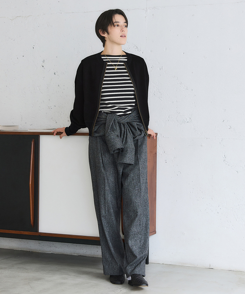 IENA（イエナ）の「《追加2》BLACK ジップアップスウェット（スウェット・レディース・グレー/ブラック・FREE）」の9枚目の写真