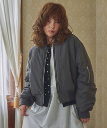 【Unblend】ヴィンテージライクショート丈MA-1チャコール